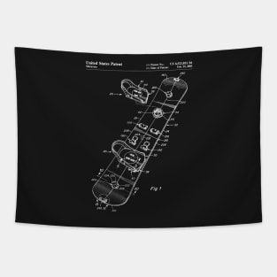 Snowboard Patent - Snowboarding Art - Black Chalkboard Tapestry