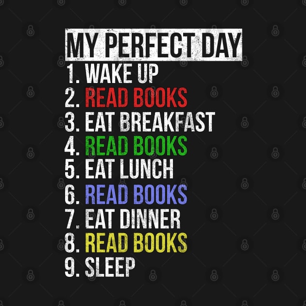 My Perfect Day / Reading Books Funny retro list design by PGP