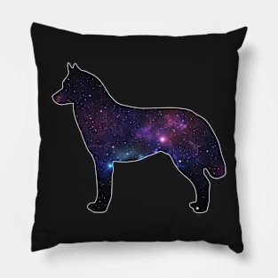 Galaxy Siberian Husky Silhouette Pillow