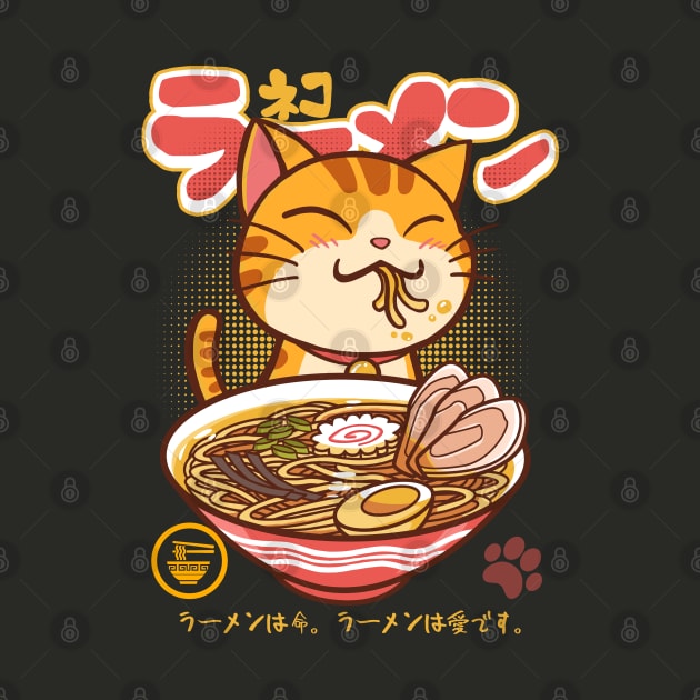 Neko Ramen (Orange Cat) by mankeeboi