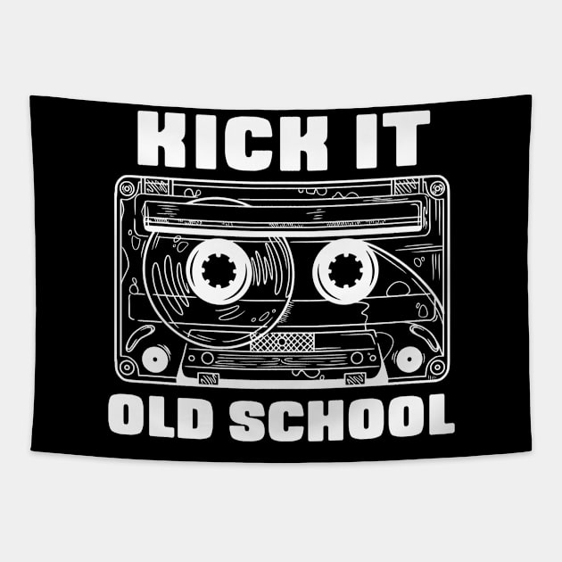 Kick It Old School // Retro Audio Cassette Tape Tapestry by SLAG_Creative