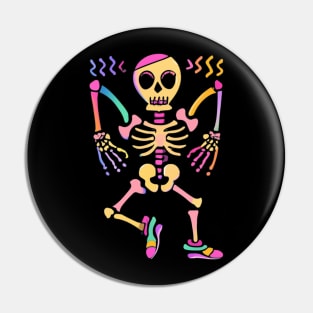 Dancing Skeleton Rainbow Pin