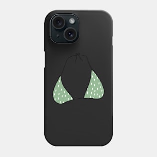 bikini top - green dots Phone Case