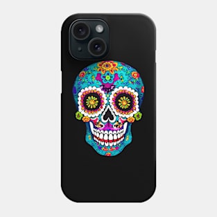 Sugar Skull Drawing Multicolored Phone Case