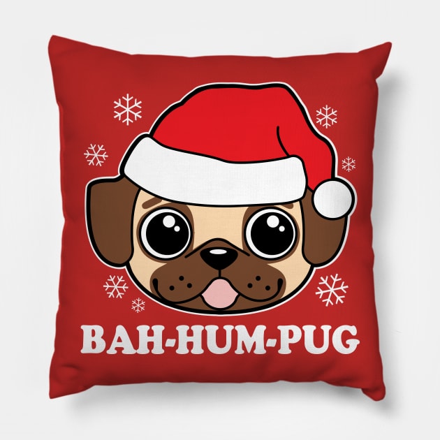 Bah Hum Pug Pillow by DetourShirts