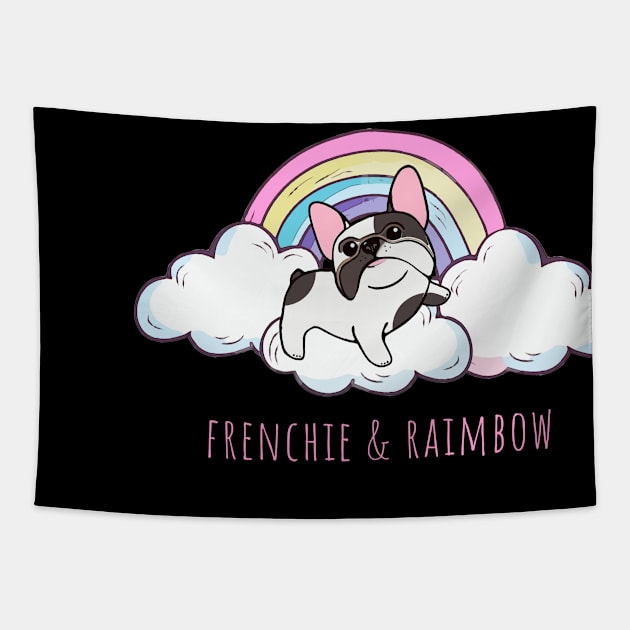 french bulldog raimbow for frenchie lover Tapestry by Collagedream