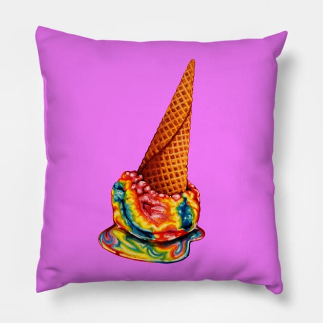 Rainbow Ice Cream Pillow by KellyGilleran