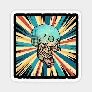 Vintage Hipster Skull Magnet