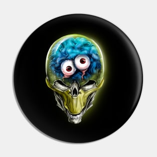 alien skull with eyes Pin