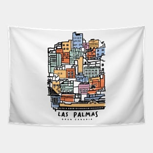 Gran Canarias Las Palmas Gran Canaria Canary Islands houses landscape Tapestry