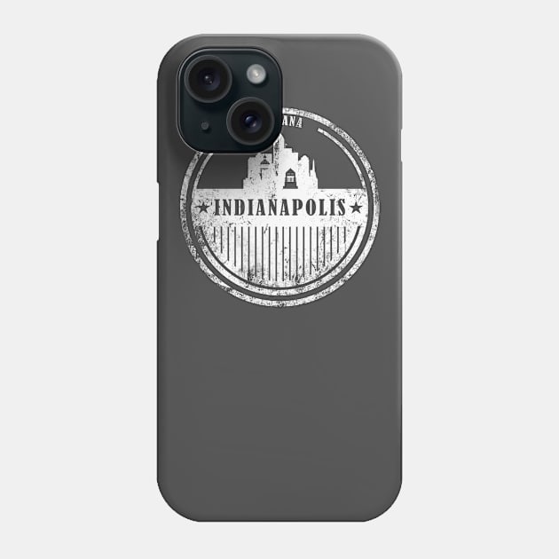 Indianapolis Art Skyline Stamp Phone Case by DimDom