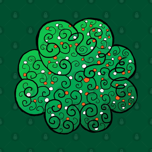 St Patrick's Day Four-Leaf Clover with Irish Vines by JonGrin