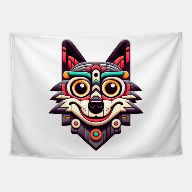 Wolf totem illustration Tapestry by Dmytro