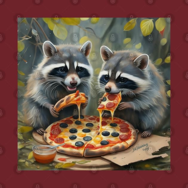 Raccoon funny gift raccoon eating pizza gift ideas by WeLoveAnimals