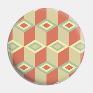 Geometric Cubes Pattern Pin
