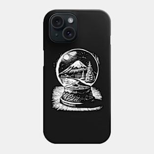 Mount Fuji in a snow globe Phone Case