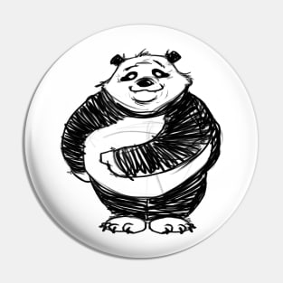 Panda Sketchy Drawing Pin