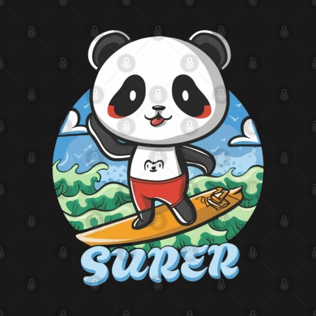 Cute Panda Surfer by Signum