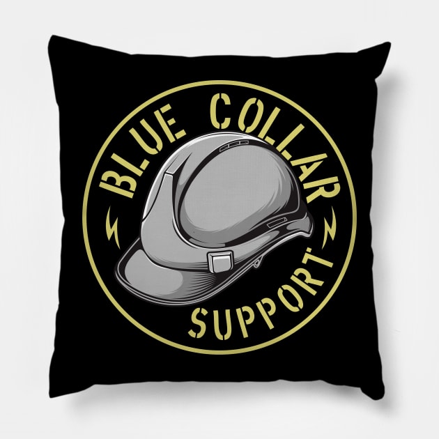 blue collar support Pillow by Gientescape