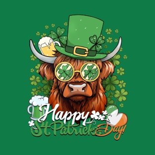 St Patrick's Day Highland Cow T-Shirt