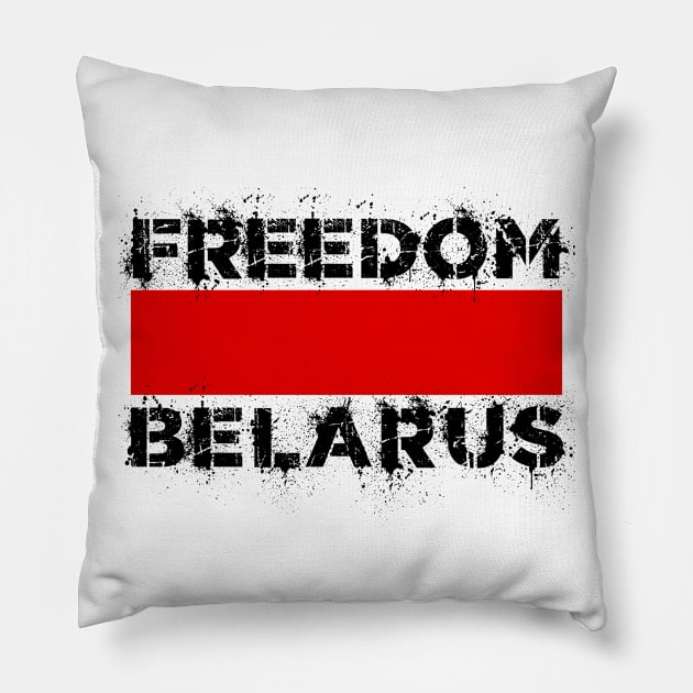 FREEDOM BELARUS PROTEST Pillow by ProgressiveMOB