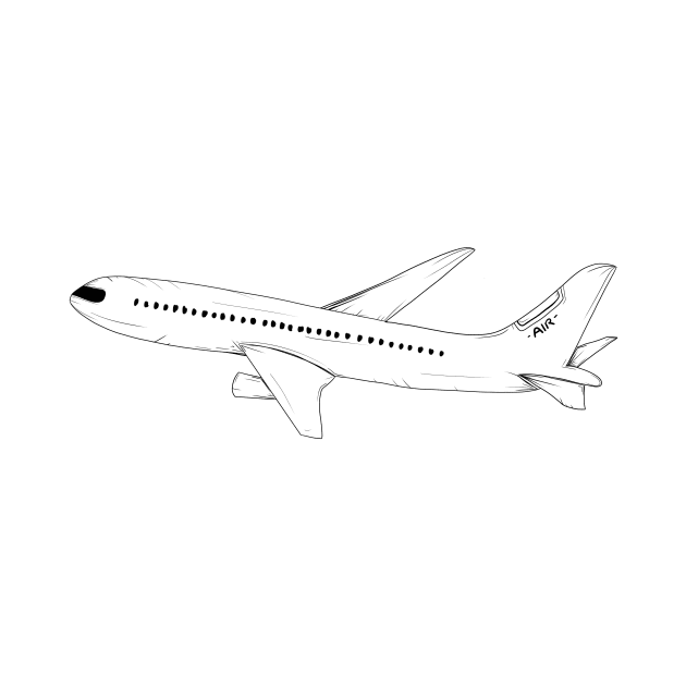 Airplane Travel Ink-Drawing by emmalouvideos