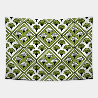 Art Deco Pattern no 81 - Green - Chinese Paper Fan Pattern Tapestry