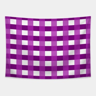 Royal Purple Checkered Gingham Pattern Tapestry