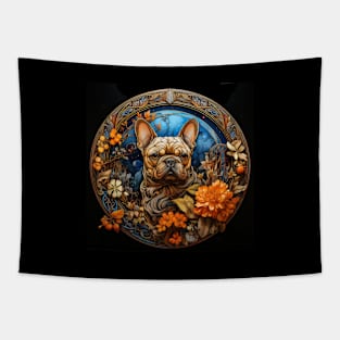 Autumn Frenchie Illustration Tapestry