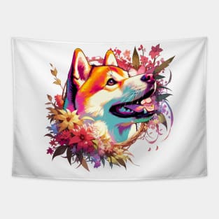 Hokkaido's Joyful Portrait, Perfect Dog Mom Mother's Day Gift Tapestry