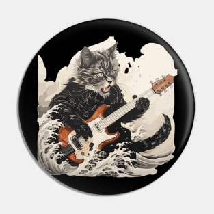 Cat guitar Kanagawa Wave Pin