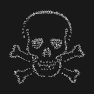 Skull and Crossbones White on black T-Shirt