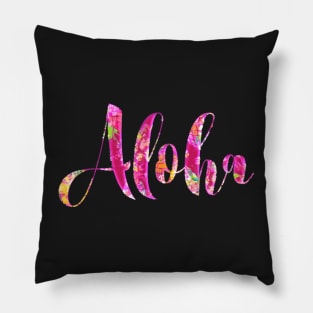 Aloha Typography, Pineapples Collage Pillow