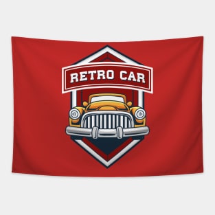 Retro Car Badge Tapestry