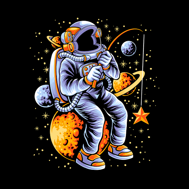 Astronauts fishing stars by NoonDesign