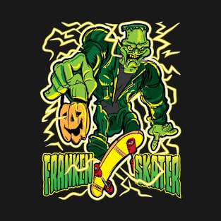 Franken Skater Frankenstein's Monster Skateboarding T-Shirt