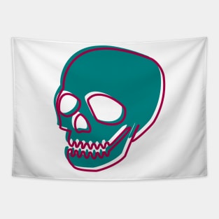 Teal Skull Tapestry