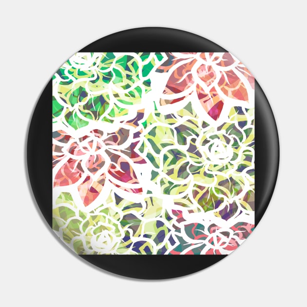 Succulent Camouflage - Green and Pink Hues - Digitally Illustrated Abstract Flower Pattern for Home Decor, Clothing Fabric, Curtains, Bedding, Pillows, Upholstery, Phone Cases and Stationary Pin by cherdoodles
