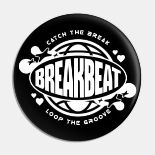 BREAKBEAT  - Y2K Catch the Globe (White) Pin
