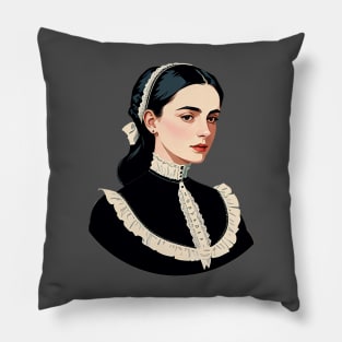 Young Victorian Nurse with Tired Eyes Pillow