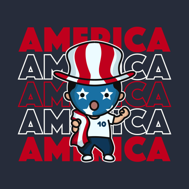 US Soccer Fan // Kawaii Cute American Soccer Supporter by SLAG_Creative