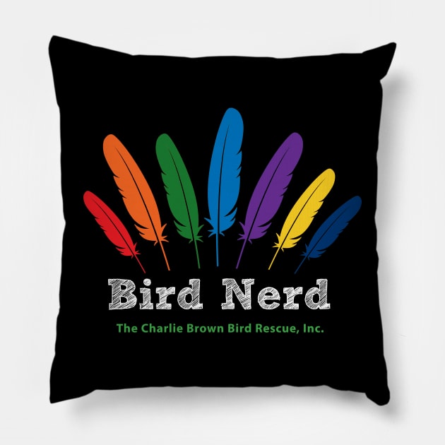 CB bird nerd 2 - white type Pillow by Just Winging It Designs