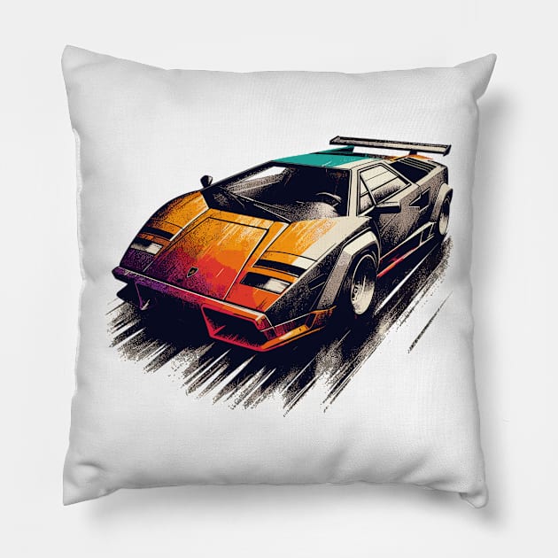 Lamborghini Countach Pillow by Vehicles-Art