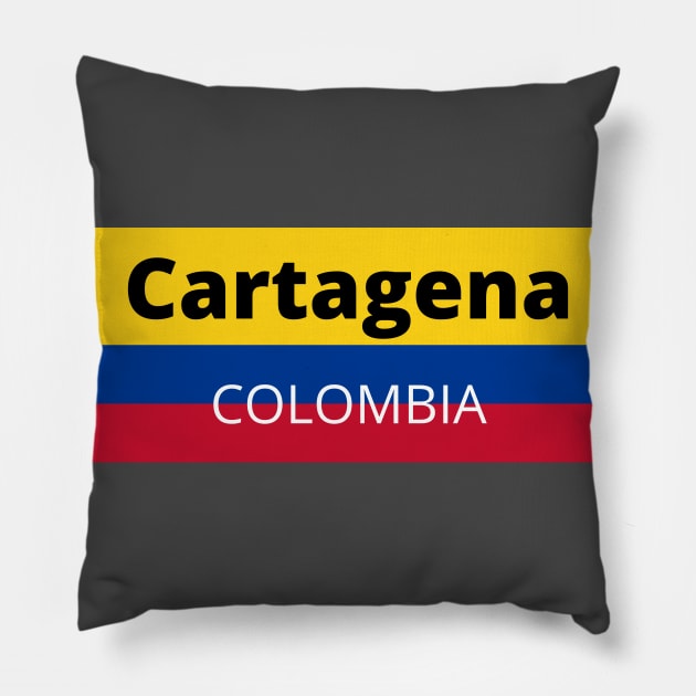 Cartagena City in Colombian Flag Pillow by aybe7elf