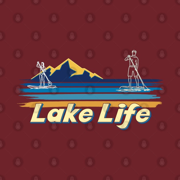 Lake Life Paddleboard SUP paddling by Surfer Dave Designs