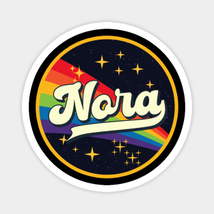 Nora // Rainbow In Space Vintage Style Magnet