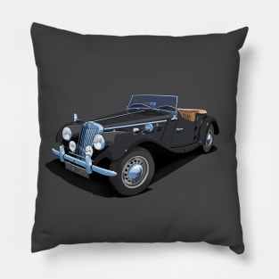 1954 MG TF sports car in black Pillow