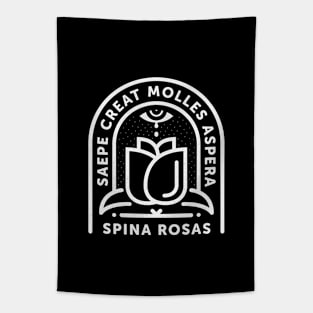 Tender Roses | White on Black | Small Tapestry