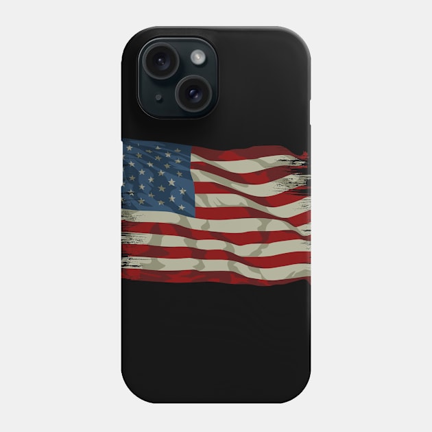 American Flag Grunge Phone Case by RofX Project