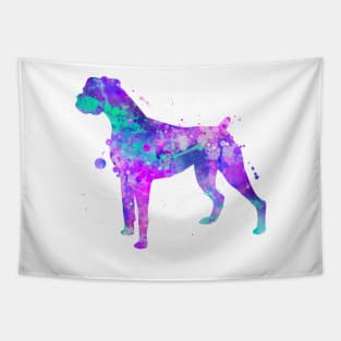 Boxer Dog Watercolor Painting Tapestry